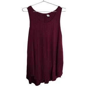 NWT Old Navy Women's Medium Burgundy Luxe Tank Top Flowy NormCore Casual Layer